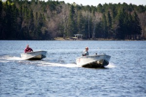 16ft Alumacraft 15 hp fishing boat